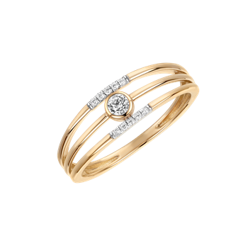 Ring i 8 karat guld med gul zirkonia – Støvring Design