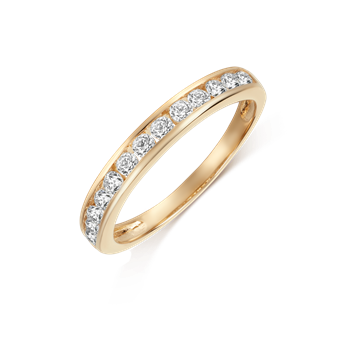 Ring i 8 karat guld med gul zirkonia – Støvring Design