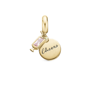 Christina Cheers charm – forgyldt sølv, 4 mm til sølvarmbånd og Slim læder