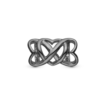Christina Eternity charm – sort sølv, 6 mm til Classic læderarmbånd