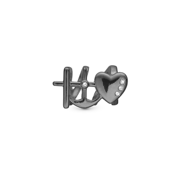 Christina Faith Hope and Love charm – sort sølv, 6 mm til Classic læderarmbånd
