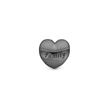 Christina My Family charm – sort sølv, 6 mm til Classic læderarmbånd