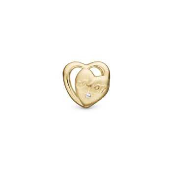 Christina Mor I Love You charm – forgyldt sølv, 6 mm til Classic læderarmbånd