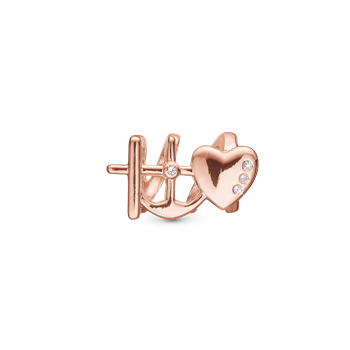 Christina Faith Hope and Love charm – rosaforgyldt sølv, 6 mm til Classic læderarmbånd