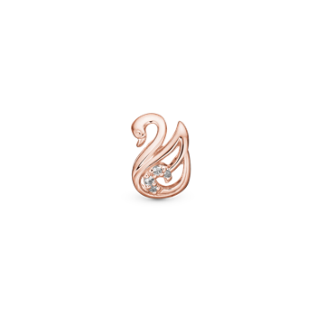 Christina The Swan charm – rosaforgyldt sølv, 6 mm til Classic læderarmbånd