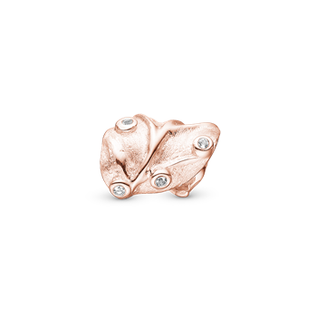 Christina Curved Leaf charm – rosaforgyldt sølv, 6 mm til Classic læderarmbånd