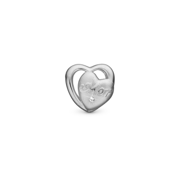 Christina Mor I Love You charm – sølv, 6 mm til Classic læderarmbånd