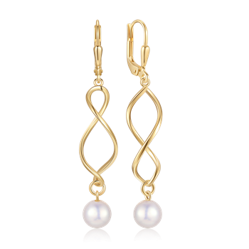 Ørehængere i 8 karat guld med gul ferskvandsperle – Støvring Design