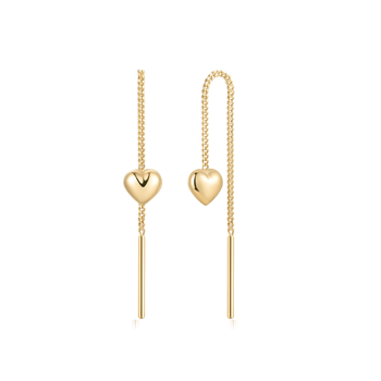 Ørehængere i 8 karat guld med hjerte – Støvring Design