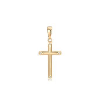 Halskæde i 8 karat guld med zirkonia, 16 x 10 mm – Støvring Design