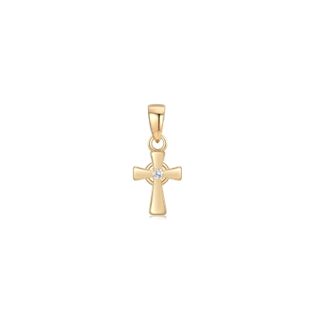 Vedhæng i 8 karat guld med gul zirkonia, 8 x 6 mm – Støvring Design