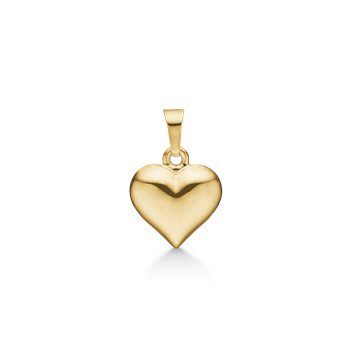 Vedhæng i 14 karat guld med hjerte, 10 x 10 mm – Støvring Design