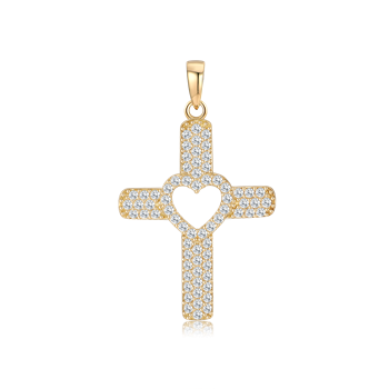 Vedhæng i 8 karat guld med zirkonia, 17 x 3 mm – Støvring Design