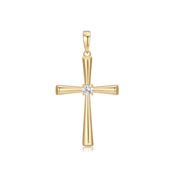 Vedhæng i 8 karat guld med zirkonia, 20 x 15 mm – Støvring Design