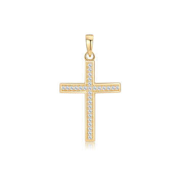 Vedhæng i 8 karat guld med zirkonia, 19 x 15 mm – Støvring Design