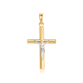 Vedhæng i 8 karat guld med kors, 21 x 14 mm – Støvring Design
