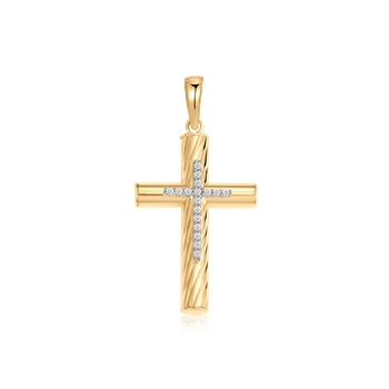 Vedhæng i 8 karat guld med zirkonia, 25 x 17 mm – Støvring Design
