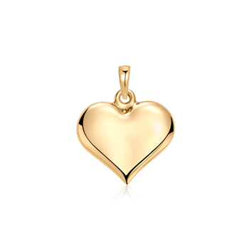 Vedhæng i 8 karat guld med hjerte, 19 x 20 mm – Støvring Design