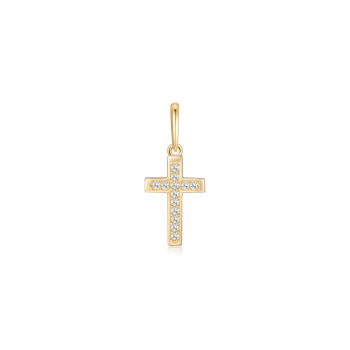 Vedhæng i 8 karat guld med gul zirkonia, 12 x 6 mm – Støvring Design
