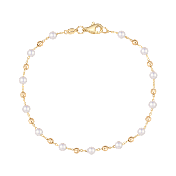 Armbånd i 8 karat guld med ferskvandsperle – Støvring Design