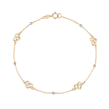 Armbånd i 8 karat guld med hjerte, 50 cm – Støvring Design