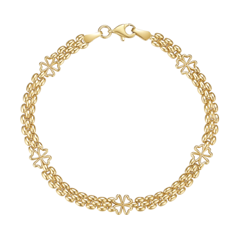 Armbånd i 8 karat guld med kløver – Støvring Design