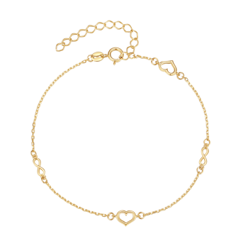 Vedhæng i 8 karat guld med hjerte, 17 cm – Støvring Design
