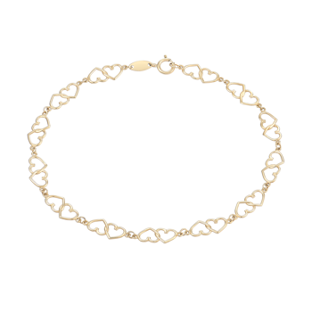 Armbånd i 8 karat guld med hjerte, 19 cm – Støvring Design