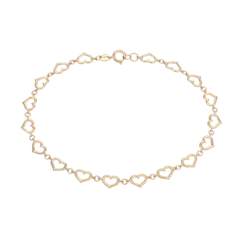Armbånd i 8 karat guld med hjerte, 19 cm – Støvring Design