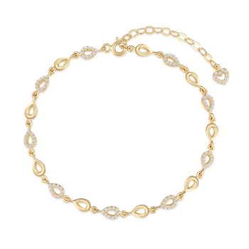 Armbånd i 8 karat guld med gul oval zirkonia – Støvring Design