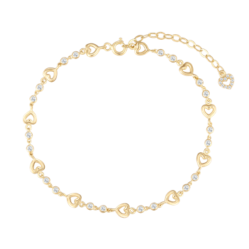 Armbånd i 8 karat guld med gul hjerte zirkonia – Støvring Design
