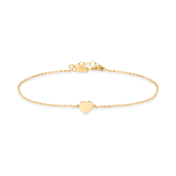 Armbånd i 8 karat guld med hjerte, 4 x 5 mm – Støvring Design