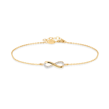 Armbånd i 8 karat guld med zirkonia, 19 cm – Støvring Design