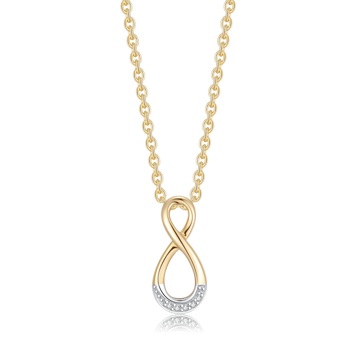 Halskæde i 8 karat guld med gul zirkonia, 45 cm – Støvring Design