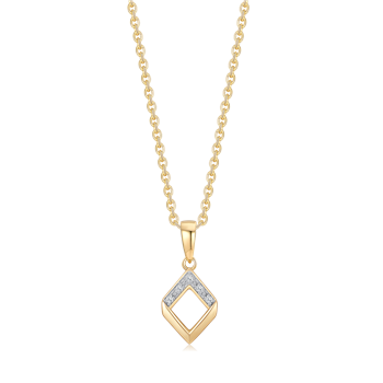 Halskæde i 8 karat guld med gul zirkonia, 45 cm – Støvring Design