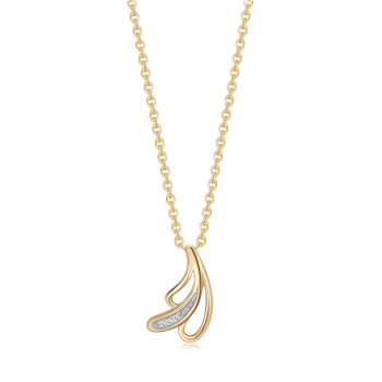 Halskæde i 8 karat guld med zirkonia, 11 x 6 mm – Støvring Design