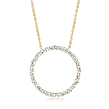 Halskæde i 8 karat guld med gul zirkonia, 45 cm – Støvring Design