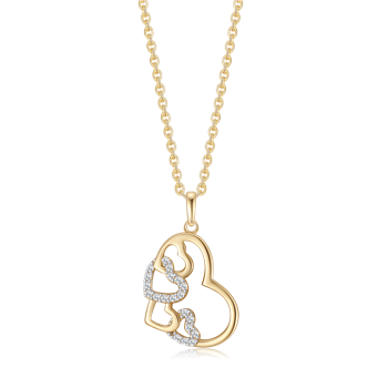 Halskæde i 8 karat guld med zirkonia, 12 x 17 mm – Støvring Design