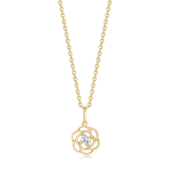 Halskæde i 8 karat guld med gul zirkonia, 45 cm – Støvring Design