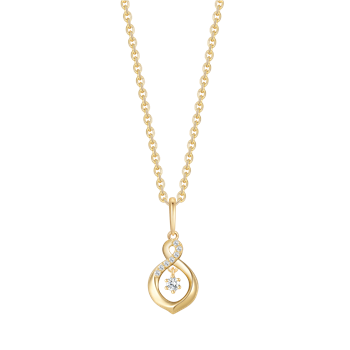 Halskæde i 8 karat guld med zirkonia, 11 x 7 mm – Støvring Design