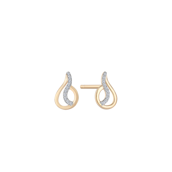 Ørestikker i 14 karat guld med gul dråbe zirkonia – Støvring Design