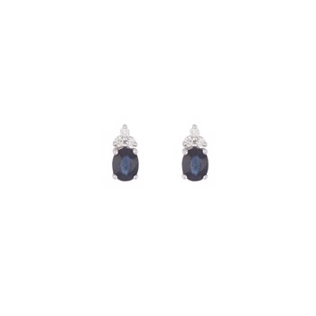 L&G ørestik 14 karat hvidguld safir m/0,055CT Wsi