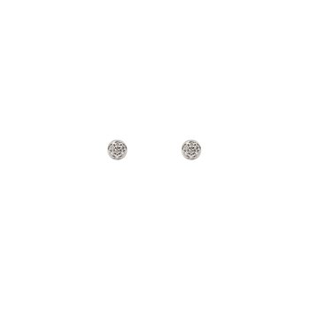 L&G ørestik 14 karat hvidguld pavé halvkugle 0,07 Wsi brillanter