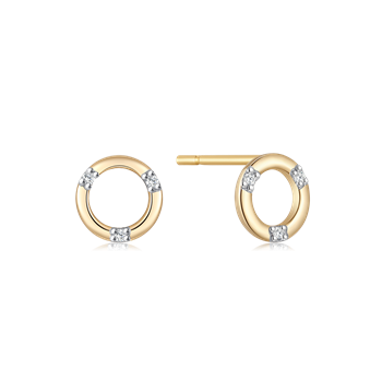 Ørestikker i 14 karat guld med gul zirkonia – Støvring Design
