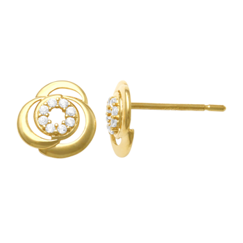 Ørestikker i 14 karat guld med gul zirkonia – Støvring Design