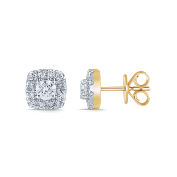 14 karat guld ørestikker med brillianter med ialt 0,56 ct W/SI