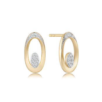 Ørestikker i 14 karat guld, 11 x 6 mm – Støvring Design