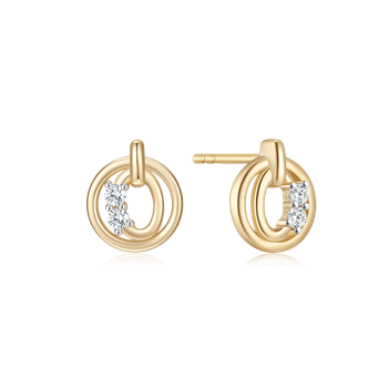 Ørestikker i 8 karat guld med gul zirkonia – Støvring Design