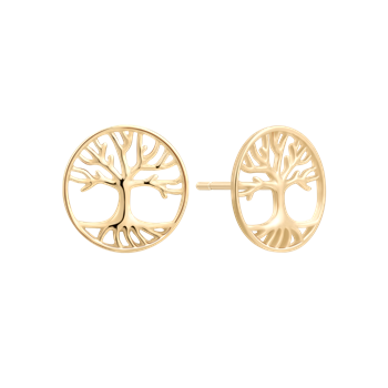 Ørestikker i 14 karat guld med livets træ – Støvring Design