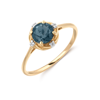 Ring i 14 karat guld med gul zirkonia – Støvring Design